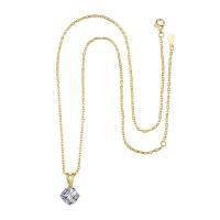 Cubic Zircon Micro Pave Brass Necklace, with 2 extender chain, plated, for woman & with cubic zirconia, more colors for choice, nickel, lead & cadmium free, 10x16.50mm, Length:15.7 Inch, Sold By PC