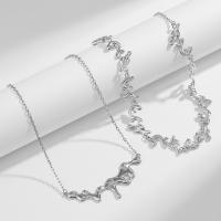 Collar de Aleación de Zinc, con 2.95 extender cadena, chapado en color de plata, diferentes estilos para la opción & para mujer, plateado, libre de níquel, plomo & cadmio, longitud:40 cm, 41 cm, Vendido por UD