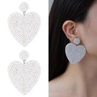 Earring Jewelry Seedbead Heart handmade for woman nickel lead & cadmium free Sold By Pair