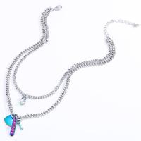 Multi Layer Necklace Zinc Alloy plated & for woman & with glass rhinestone nickel lead & cadmium free Sold By PC