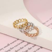 Titanium Steel Finger Ring Heart Vacuum Ion Plating fashion jewelry & for woman Sold By PC