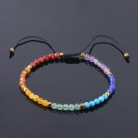 Bracelets de pierres précieuses, pierre gemme, avec corde de coton, différents matériaux pour le choix & unisexe, Longueur:Environ 7.09 pouce, Vendu par PC