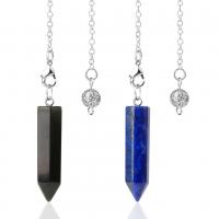 Zinc Alloy Pendulum Pendant with Gemstone platinum color plated & Unisex nickel lead & cadmium free Sold By PC