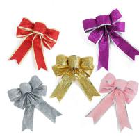 Flocking Fabric bånd sløjfe, med pailletter, Bowknot, Julen smykker & forskellig størrelse for valg, flere farver til valg, nikkel, bly & cadmium fri, 200x200mm, Solgt af PC
