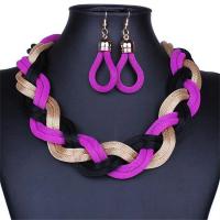 Jewelry Sets, earring & necklace, Aluminum, fashion jewelry & for woman, more colors for choice, 500mm, Sold By Set