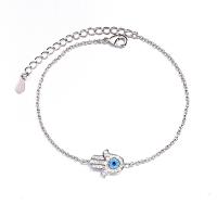 Evil Eye Jewelry Bracelet Cupronickel Evil Eye Hamsa plated for woman & with rhinestone nickel lead & cadmium free Length Approx 6.5 Inch Sold By PC