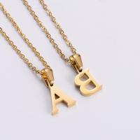 Stainless Steel Jewelry Necklace 304 Stainless Steel Alphabet Letter real gold plated fashion jewelry & for woman 12mm Length Approx 18 Inch Sold By PC