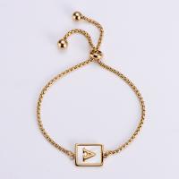 Stainless Steel Jewelry Bracelet, 304 Stainless Steel, with White Shell, Rectangle, 18K gold plated, different styles for choice & with letter pattern & for woman, 15x12mm, Length:Approx 10.2 Inch, Sold By PC