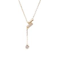 925 Sterling Silver Necklaces, with 1.57 inch extender chain, plated, for woman & with rhinestone, more colors for choice, Length:Approx 15.35 Inch, Sold By PC