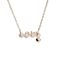 925 Sterling Silver Necklaces with 1.57 inch extender chain Alphabet Letter plated for woman & with rhinestone Length Approx 15.35 Inch Sold By PC