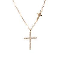 925 Sterling Silver Necklaces with 1.57 inch extender chain Cross plated for woman & with rhinestone Length Approx 15.35 Inch Sold By PC