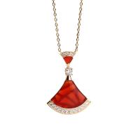 925 Sterling Silver Necklaces, with Malachite & Red Agate & White Shell, with 1.57 inch extender chain, plated, different materials for choice & for woman & with rhinestone, more colors for choice, Length:Approx 15.35 Inch, Sold By PC
