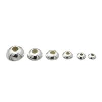 925 Sterling Silver Spacer Bead, plated, DIY & different size for choice, silver color, Sold By PC