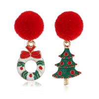 Weihnachten Ohrringe, Zinklegierung, Weihnachts-Design & Modeschmuck & für Frau, frei von Nickel, Blei & Kadmium, 42x17mm, verkauft von Paar