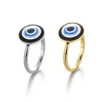 Evil Eye Jewelry Finger Ring, Titanium Steel, Vacuum Ion Plating, fashion jewelry & Unisex & different size for choice, more colors for choice, 2*2mm,9mm, Sold By PC