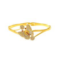 Zinc Alloy Bangle Butterfly plated fashion jewelry & for woman & with rhinestone Inner Approx 60mm Sold By PC