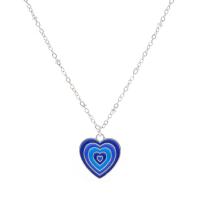 Zinc Alloy Jewelry Necklace with 6cm extender chain Heart plated fashion jewelry & for woman & enamel Length 41.5 cm Sold By PC