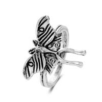 Tibetan Style Finger Ring, Butterfly, plated, fashion jewelry & for woman & blacken, more colors for choice, 17mm, Sold By PC