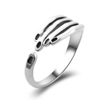 Brass Finger Ring, Hand, platinum color plated, fashion jewelry & for woman, silver color, 20mm, Sold By PC
