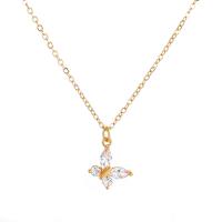 Crystal Necklace Brass with Crystal with 5cm extender chain plated fashion jewelry & for woman Length 48 cm Sold By PC