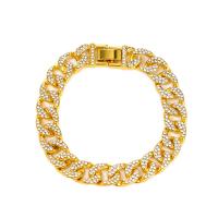 Bracelet en alliage de zinc, Placage, bijoux de mode & pour femme & avec strass, plus de couleurs à choisir, Longueur:18 cm, Vendu par PC