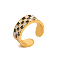 Zinc Alloy fingerring, forgyldt, mode smykker & for kvinde & emalje, flere farver til valg, 17mm, Solgt af PC