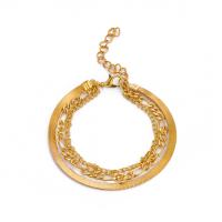 Zinc Alloy náramek, Zinek, s 5cm extender řetězce, tři vrstvy & módní šperky & pro ženy, více barev na výběr, Délka 17 cm, Prodáno By PC