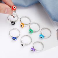 Evil Eye Jewelry Finger Ring Zinc Alloy plated Adjustable & fashion jewelry & for woman 19mm Sold By PC