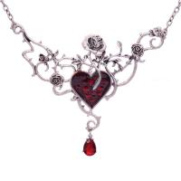 Gothic Halskette, Zinklegierung, mit Rubin, Modeschmuck & für Frau & Emaille, 110x150mm, Länge:36 cm, verkauft von PC