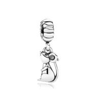 925 Sterling Silver European Pendant, Unisex, more colors for choice, 15x7mm, Sold By PC