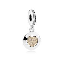 925 Sterling Silver European Pendant, with Cubic Zirconia, plated, Unisex & enamel, more colors for choice, 15x7mm, Sold By PC