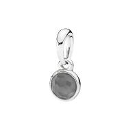 925 Sterling Silver European Pendant, with Cubic Zirconia, Round, Unisex & faceted, more colors for choice, 15x7mm, Sold By PC