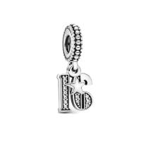 925 Sterling Silver European Pendant with Cubic Zirconia Unisex Sold By PC