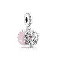 925 Sterling Silver European Pendant with Cubic Zirconia plated Unisex & enamel Sold By PC