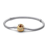European Bracelet 925 Sterling Silver with Cubic Zirconia plated  & for woman & hollow Sold By PC