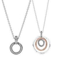Cupronickel European Necklace, with Cubic Zirconia, with 5cm extender chain, Donut, plated, Unisex & different styles for choice & hollow, more colors for choice, nickel, lead & cadmium free, 12mm, Length:Approx 45 cm, Sold By PC