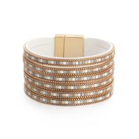 PU Leather Cord Bracelets with Zinc Alloy multilayer & for woman 35mm Length Approx 7.56 Inch Sold By PC