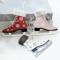 bois Ornements suspendus de Noël, chaussures, 2 pièces & Bijoux de Noël, plus de couleurs à choisir, 105x110mm, Vendu par paire