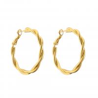 Messing Hoop Earring, 18K forgyldt, forskellige stilarter for valg & for kvinde, guld, Solgt af par