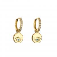 Evil Eye Earrings Brass plated & micro pave cubic zirconia & for woman Sold By Pair