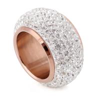 Rhinestone-Edelstahl -Finger-Ring, 304 Edelstahl, verschiedene Größen vorhanden & für Frau & mit Strass, keine, 15mm, Größe:6-9, verkauft von PC