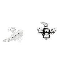 925 Sterling Silver Pendant, Bee, DIY, more colors for choice, 12x12.30x3.70mm, Hole:Approx 3.3mm, Sold By PC