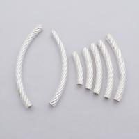 925 Sterling Silver Curved Tube Beads, DIY & different size for choice, silver color, Sold By PC
