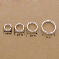925 Sterling Silver Split Ring DIY silver color Sold By PC