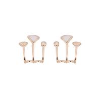 Cubic Zirconia Micro Pave Sterling Silver Earring, 925 Sterling Silver, with Shell, 18K gold plated, micro pave cubic zirconia & for woman, 12x14mm, Sold By Pair