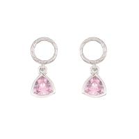 Cubic Zirconia Micro Pave Sterling Silver Earring 925 Sterling Silver platinum color plated micro pave cubic zirconia & for woman & hollow pink Sold By Pair