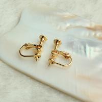 Brass Clip On Earring Finding, 14K gold plated, DIY, 18mm, Sold By Pair