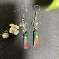 Natural Quartz Earrings with Aluminum Alloy fashion jewelry & for woman 60mm Sold By Pair