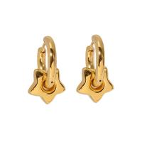 Stainless Steel Drop Earring, 304 Stainless Steel, Vacuum Ion Plating, fashion jewelry & for woman, golden, 24x18mm, Sold By Pair
