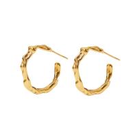 Roestvrij staal Stud Earrings, 304 roestvrij staal, mode sieraden & voor vrouw, gouden, 25x26mm, Verkocht door pair